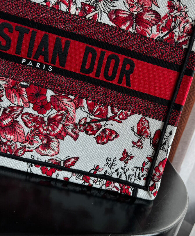 Christian Dior Medium Dior Book Tote Red